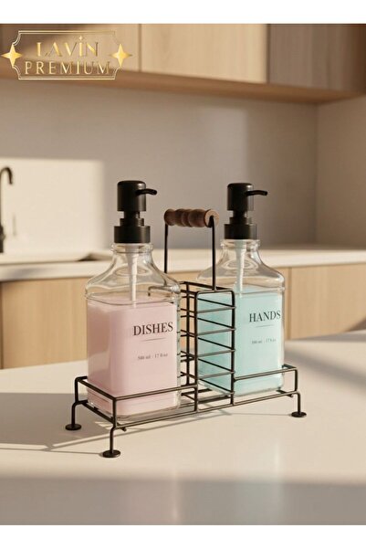 konak züccaciye 2’li Cam Sabunluk – Bulaşık ve El Sabunu için