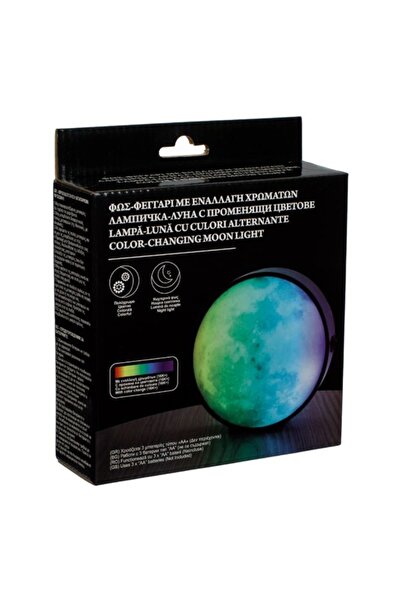 PST LED Night Lamp Moon Shape, Multicolor, USB, 15x4.5cm, 12W