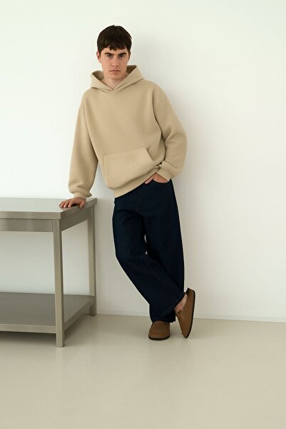 BENROMA Hanorac unisex cu glugă din bumbac pieptănat cu 3 fire