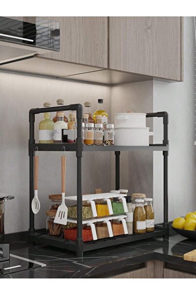 Cozy Nest 2-Tier Kitchen Storage Rack Stand Organizer Multi-Purpose Shelf Unit for Countertop, Pantry and more