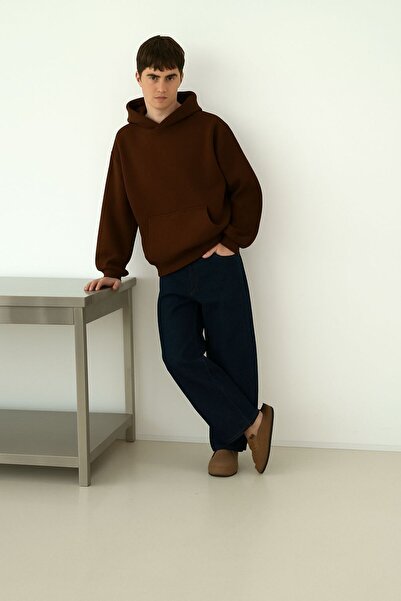 BENROMA سترة رياضية بقلنسوة للجنسين مصنوعة من القطن الممشط بثلاث خيوط