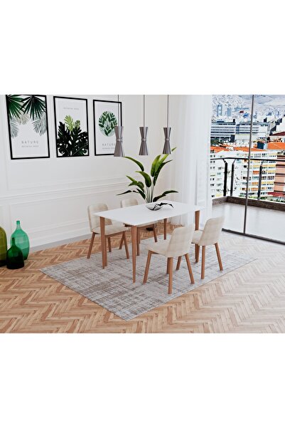 Ankara Mobilya Datça Beyaz 120x67 Cm Mutfak Masası