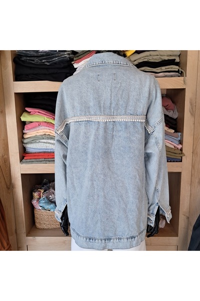 Shazel Denim Jacket with Bead Detailing
