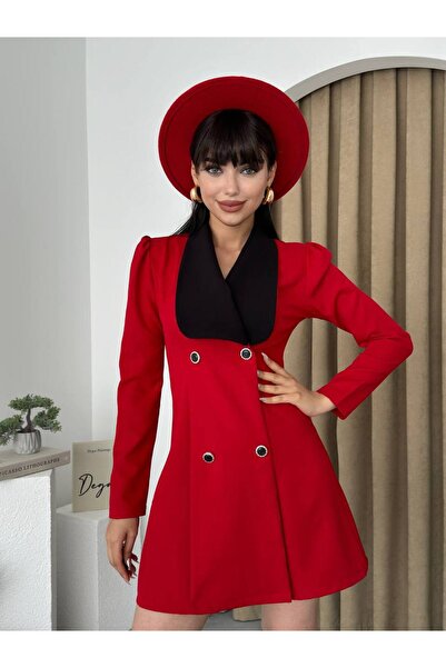 EtikaOnline Naz Yaka Detay Mini Elbise