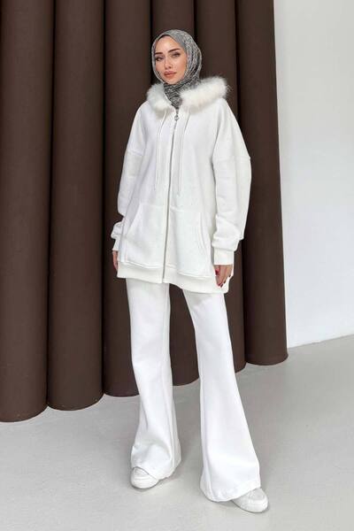 Melike Tatar Kürk Taşlı Üç İplik Takım 76-6010