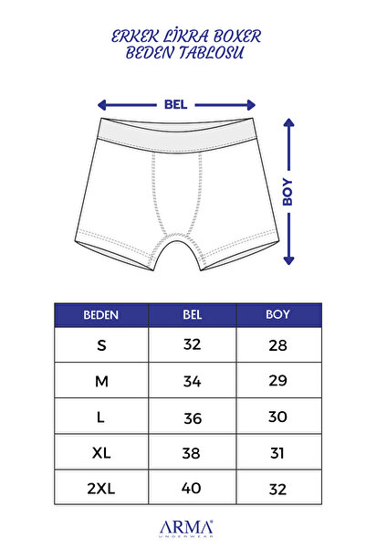 Arma Yıldız Men's Smoked Plus Size Boxer Cotton Lycra Soft and Flexible Fabric 5 Pack