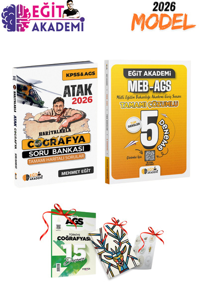 Eğit Akademi 2026 MEB AGS Mehmet Eğit Atak Coğrafya Soru Bankası ve MEB AGS 5...