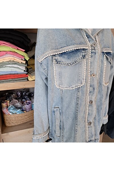 Shazel Denim Jacket with Bead Detailing