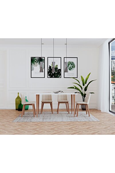 Ankara Mobilya Datça Beyaz 120x67 Cm Mutfak Masası