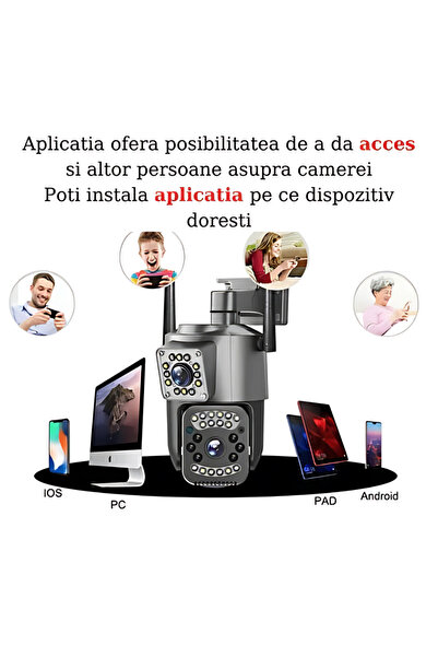 SPEEDSTORE WiFi Camera 4K 8MP 2 Lenses Night Vision Color IP66