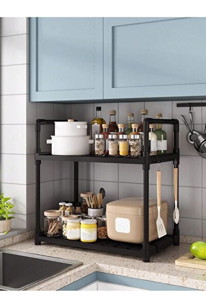 Cozy Nest 2-Tier Kitchen Storage Rack Stand Organizer Multi-Purpose Shelf Unit for Countertop, Pantry and more