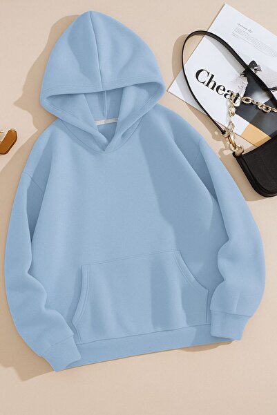 BENROMA سترة رياضية بقلنسوة كبيرة الحجم للجنسين مصنوعة من القطن الممشط بثلاث ...