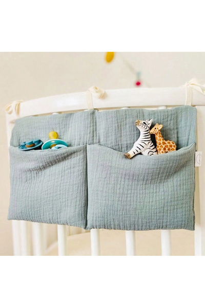 Choice green Multifunctional Crib Storage Bag Baby Diaper Bag Toddler Bed Hea...