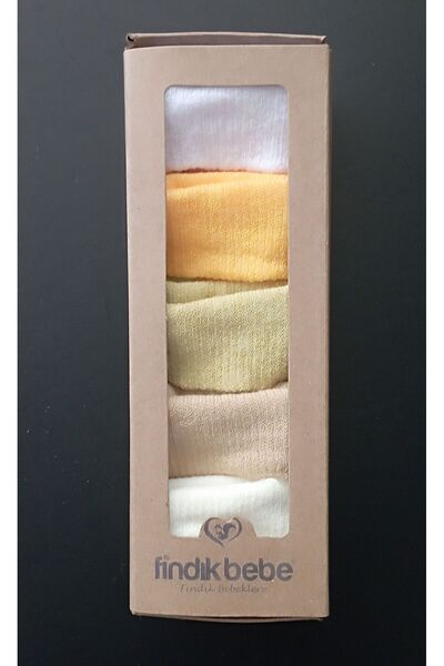 Esinti 5 Pairs of Newborn Boxed Unisex Baby Boy and Girl Colorful Socks