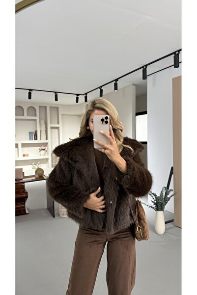 Sezgi Tekin Кафено козина с гъста козина от най-високо качество