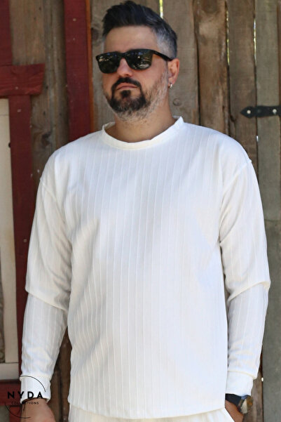 Nyda Collections Men's Corduroy Striped Seasonal Long Sleeve Sweatshirt