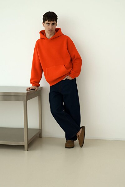 BENROMA Hanorac unisex cu glugă din bumbac pieptănat cu 3 fire