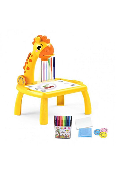Toy Masă de desen cu proiector și accesorii, galbenă