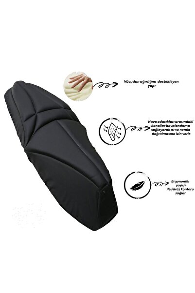 fimtech Yamaha Nmax Uyumlu Motosiklet Konfor Sele Kılıfı Siyah