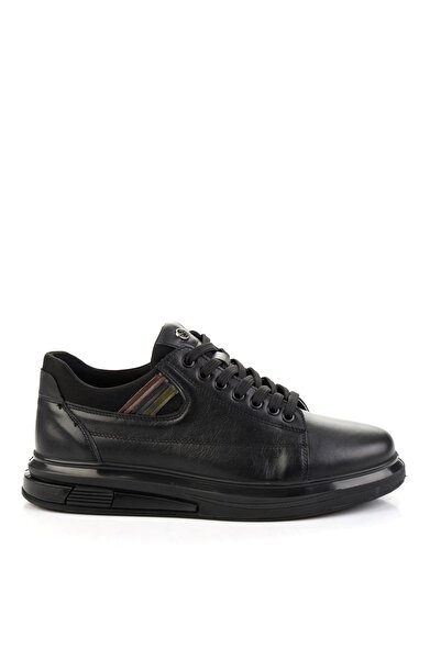 Bambi Siyah Hakiki Deri Erkek Sneaker E01398142843