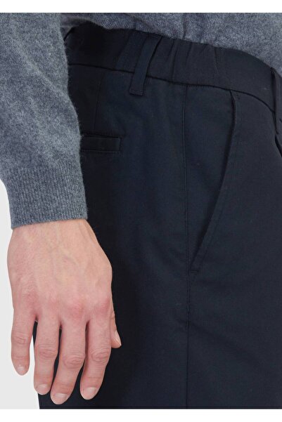 Ramsey Black Plain Woven Jogging Fit Casual Cotton Blended Pants