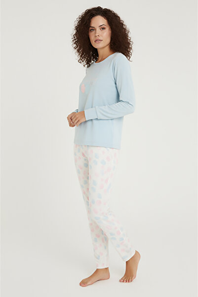 Bravie Luxury Thermal Candy Time Women's Winter Long Sleeve Fleece Pajama Set – 42057