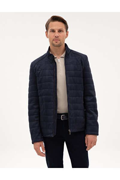 Pierre Cardin سترة من الجلد الصناعي باللون الأزرق الداكن 50318154-200