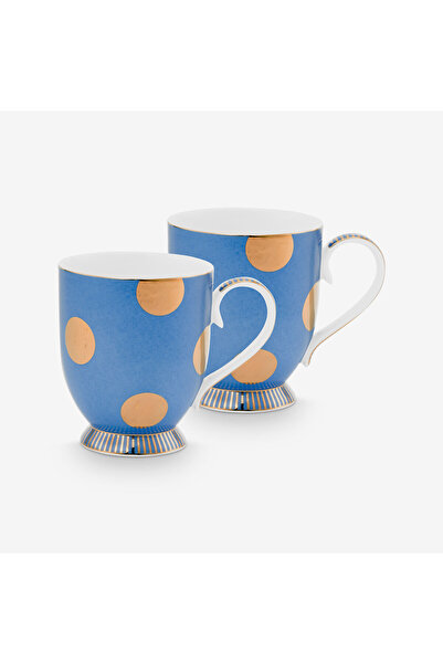 Pip Studio Dot Delight Mavi Porselen Kupa Seti 380 Ml