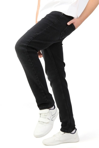 Stilova Boy's Straight Leg Pocket Black Trousers Stretch Jean Pants