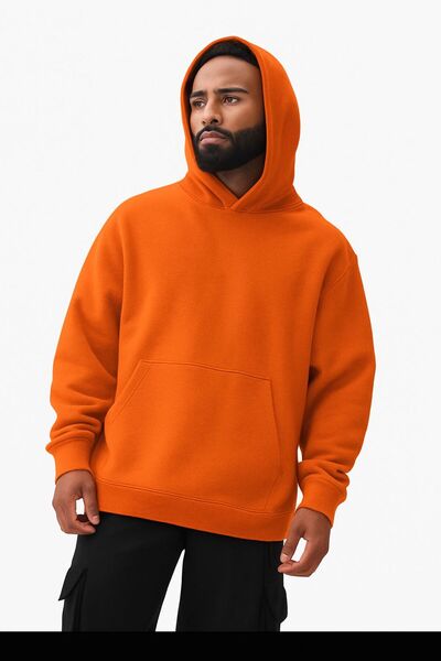 BENROMA سترة رياضية بقلنسوة للجنسين مصنوعة من القطن الممشط بثلاث خيوط