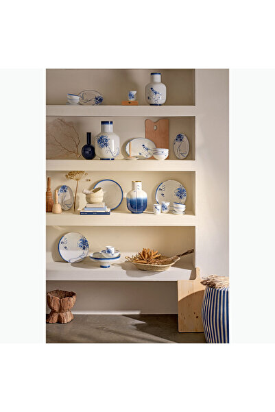 Pip Studio Blue Bird Beyaz Porselen Yemek Tabağı 25,5 Cm