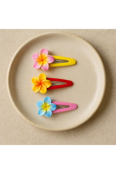 Ladies Mini Lotus Çiçek Çıtçıtlı Toka Seti