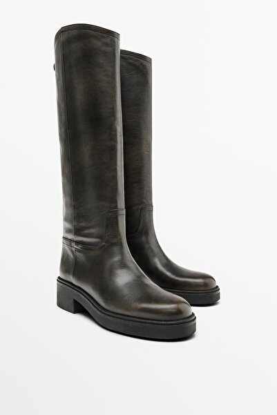 Massimo Dutti Yumuşatılmış deri bot