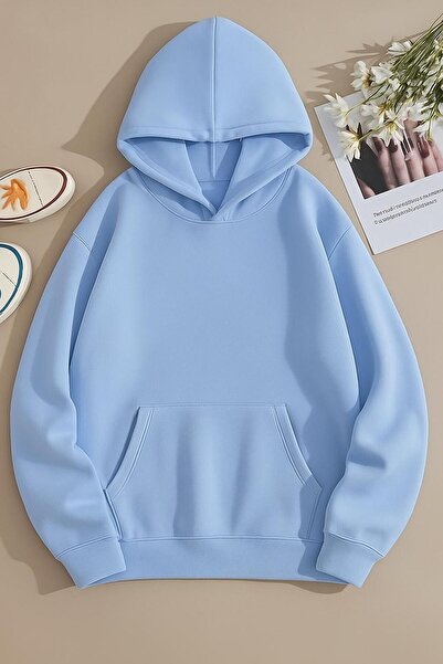 BENROMA 3 İPLİK PENYE BASKISIZ ÜNİSEX KAPÜŞONLU SWEATSHIRT