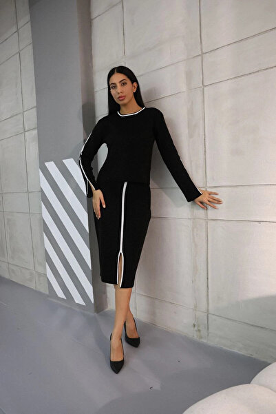 Buklemoda Σετ Φούστα Μπλούζα Πλεκτό