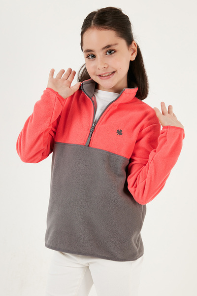 Lela Soft Textured Half Zip Color Block Stand Collar 2-Pack Fleece Children's Polar 5905004S2