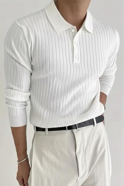 Oksit Josse Slim Fit Old Money Пуловер з гудзиками та поло-коміром