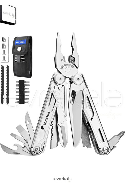Rocktol Evrekala 29 Fonksiyonlu Kamp Çakısı -Testere,Pense,Makas,Tornavida...- Multi Tool Cep Çakı