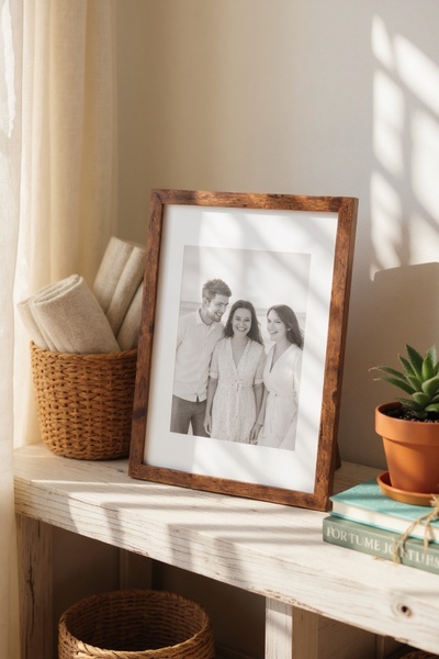 EMNASA AHŞAP KASA ÖNÜ CAMLI 4'LÜ SET 25x20 DEKORATİF RESİM ÇERÇEVESİ