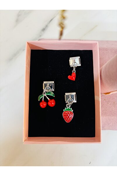 stainless steell Çelik İtalyan Charm Nomination Bileklik İçin 3’lü Charm Seti