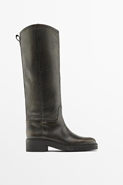 Massimo Dutti Yumuşatılmış deri bot