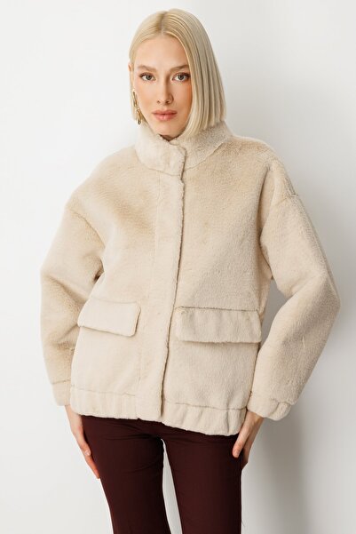 Ekol Plush Hooded Pocket Coat