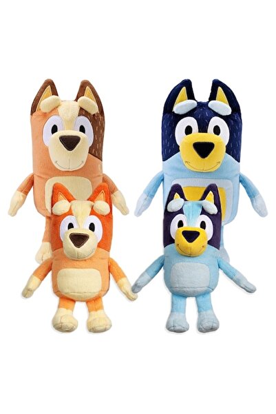 Zenuk Set 4 jucării de pluș - Familia lui Bluey și Bingo, Bluey, 30 cm, Multi...