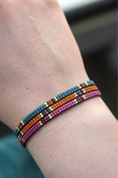 Mojo Jewellery مجموعة أساور بوهيمية عرقية مييوكي مكونة من 3 قطع