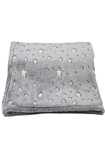 Dms Patura pufoasa fosforescenta, cu model stele, 90x180 CM