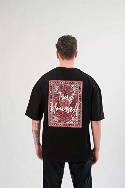 Wear Up Μπλουζάκι Unisex Crew Neck Printed Oversize - Μαύρο
