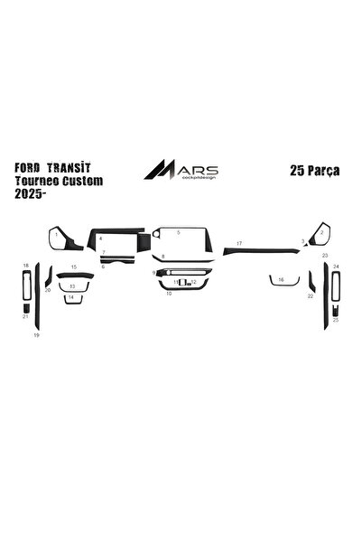 Marscockpitdesign غطاء كونسول فورد كاستم 2025