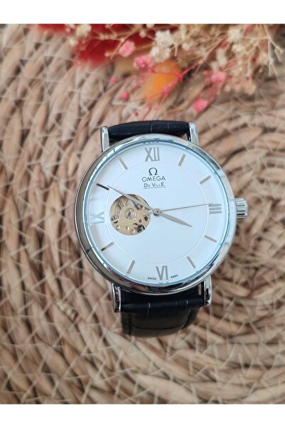 Omega otomatik deri kordon erkek kol saati