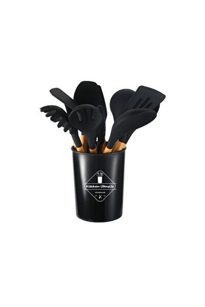 OEM Set 12 ustensile de bucătărie din silicon rezistent la căldură cu mâner d...