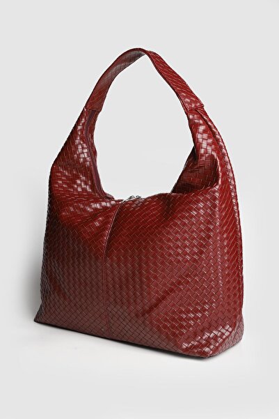 La La'Graccio Paris Geantă de umăr Lagraccio Paris pentru femei Divine, de dimensiuni mari, imprimată, roșu visiniu